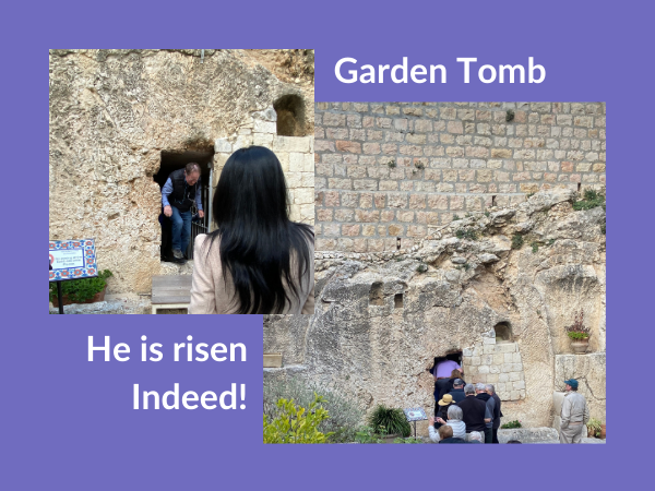 Entering the garden tomb of Jesus