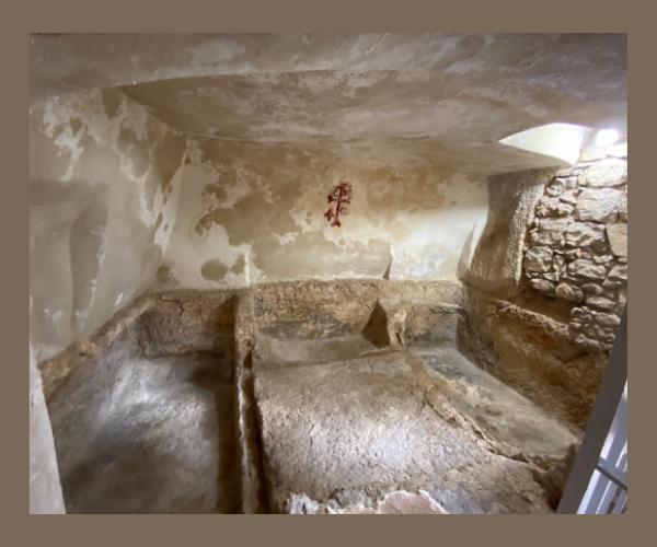 Standing inside the empty tomb of Jesus in Jerusalem